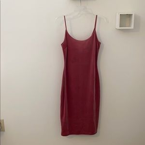 Pink velvet bodycon